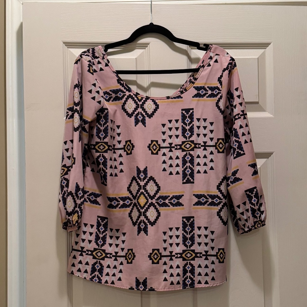 Multicolor Blouse with Bow in Back